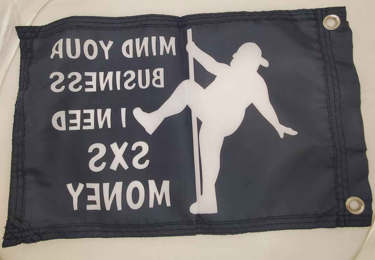 DuneRats® Mind Your Business Black Custom ATV, UTV, MC Safety Whip Fla