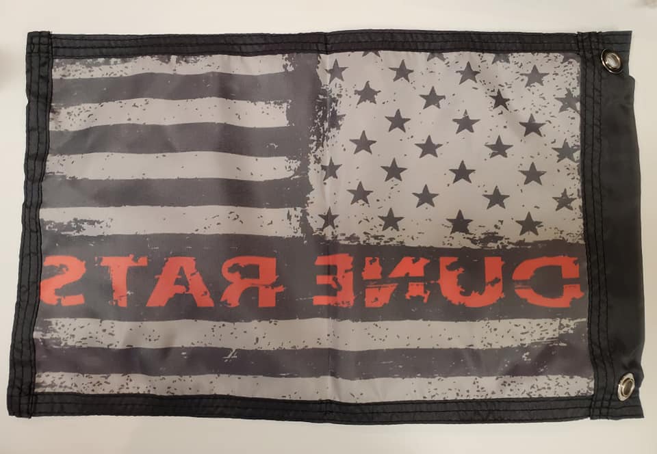 DuneRats Red USA Custom ATV, UTV, MC 12"x18" Safety Whip Flag with Gro