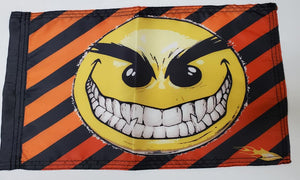 DuneRats® ATV, UTV, MC Safety Whip Flag - 12"x18" Evil Smiley Face with Sleeve