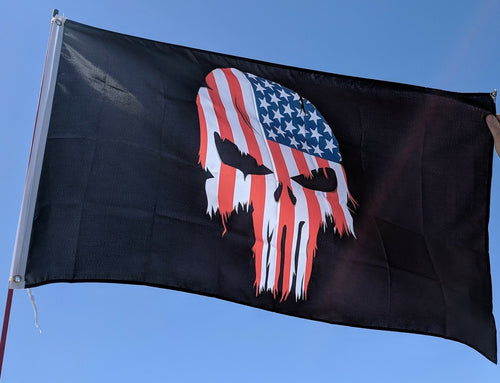 Medium 2'x3' DuneRats® Polyester Flag for UTV ATV Sandrail RV - USA Punisher
