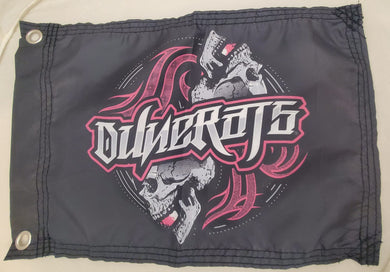 DuneRats® Pink Skull Custom ATV, UTV, MC Safety Whip Flag 12