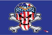 Large 3'x5' DuneRats® Flag for RV, UTV, Sandrail - Freedom Skull USA