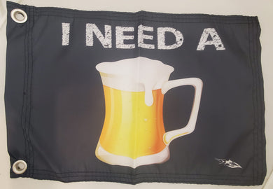 DuneRats® I Need a Beer Custom ATV, UTV, MC Safety Whip Flag 12