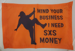 DuneRats® Mind Your Business Orange 12"x18" Safety Whip Flag with Sleeve (Copy)