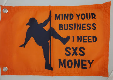 DuneRats® Mind Your Business Orange Custom ATV, UTV, MC Safety Whip Flag 12