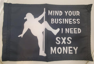 DuneRats® Mind Your Business 12"x18" Safety Whip Flag with Sleeve