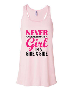 Women's Pink Tank Top - Never Underestimate DuneRats® Design - Clothing