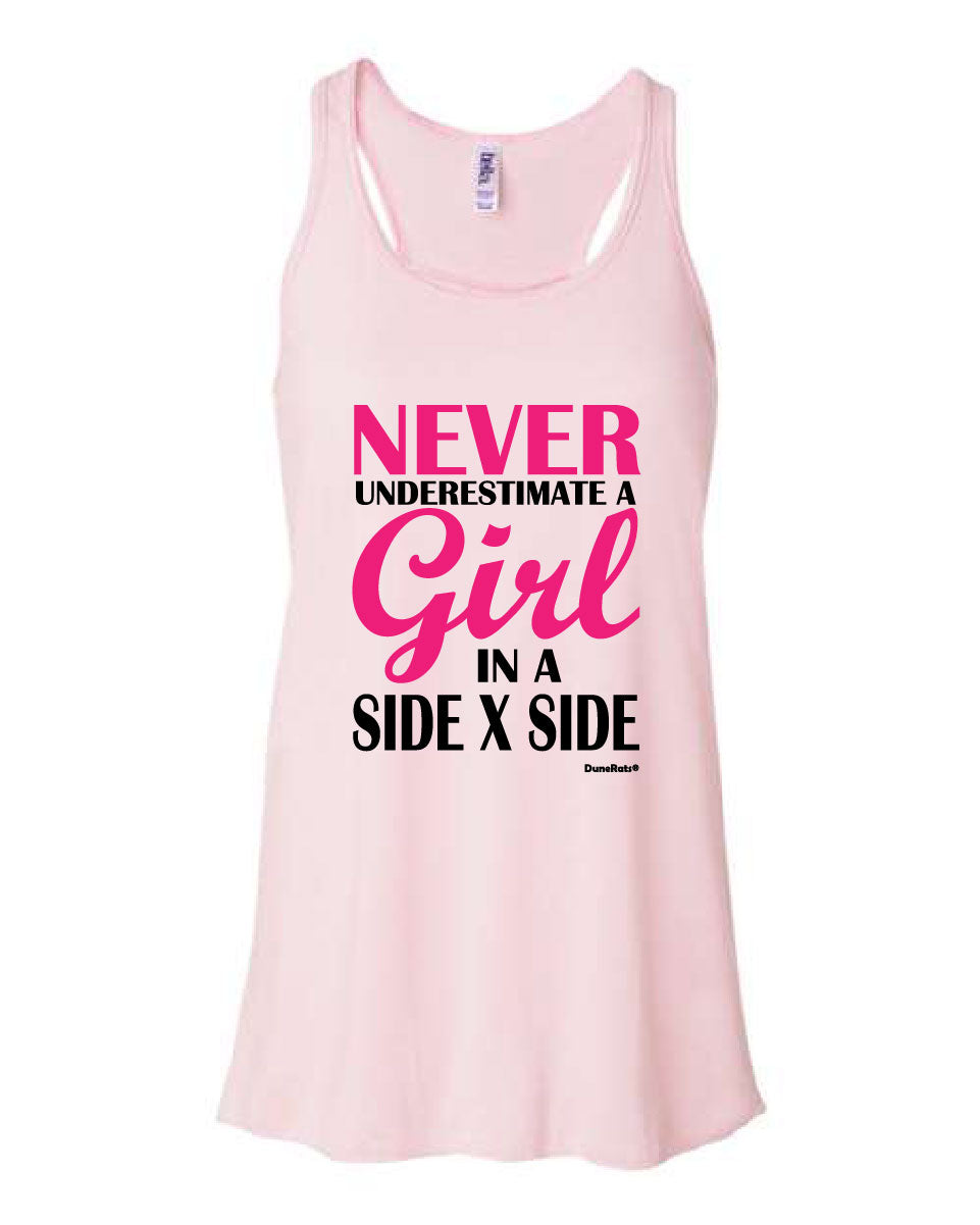 Women's Pink Tank Top - Never Underestimate DuneRats® Design - Clothing