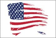 Large 3'x5' DuneRats® Flag for RV, UTV, Sandrail - Painted USA (torn) Flag