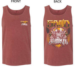 Adult Men's Brick Red Muscle T Style Tank with Sand Junkie #40 Design - Clothing