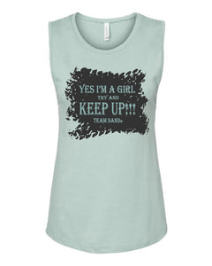 Team Sand "Yes I'm a Girl" Mint Green Women's Tank top - Clothing