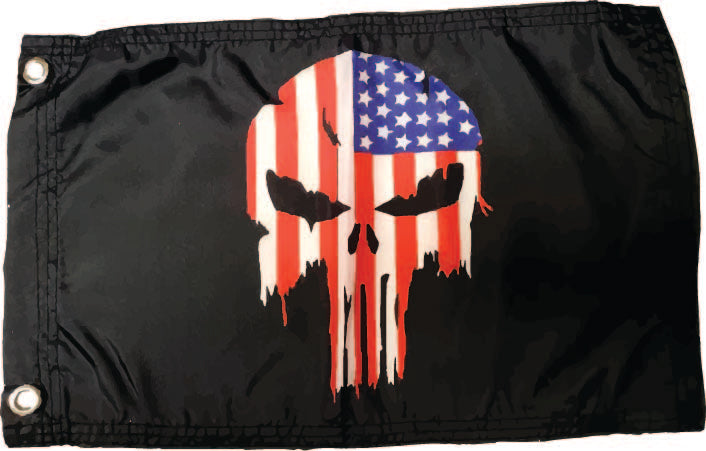 DuneRats ATV, UTV, MC Safety Whip Flag - Punisher USA Skull 12