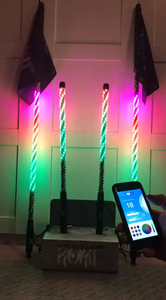 Pair of 4ft Gen3 ROKIT LED Bluetooth and Remote Lighted Whips