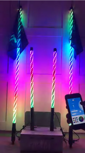 Pair of 4ft Gen3 ROKIT LED Bluetooth and Remote Lighted Whips