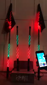 Pair of 4ft Gen3 ROKIT LED Bluetooth and Remote Lighted Whips