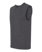 Adult Men's Black Heather Muscle T Style Tank with Sand Junkie #40 Design - Clothing