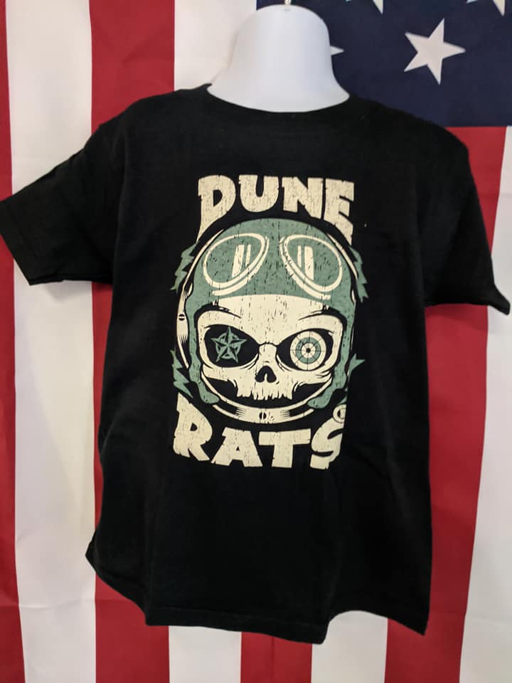 Kid's Toddler Black T-Shirt with DuneRats #8 Skull Design - Clothing