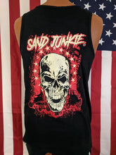 Adult Men's Black Tank Top with Sand Junkie Skull Design - Clothing