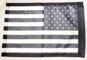 DuneRats® ATV, UTV, MC Safety 12"x18" Whip Flag - Black & White USA American Flag with Sleeve