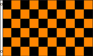 Medium 2'x3' Size Polyester Safety Flag for UTV, ATV, Sandrail RV Orange/Black Check Checker Flag