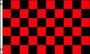 Large 3'x5' Flag for RV, UTV, Sandrail - Red Black Checker Flag