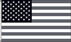 Large 3'x5' Flag for RV, UTV, Sandrail - Black & Gray American Flag