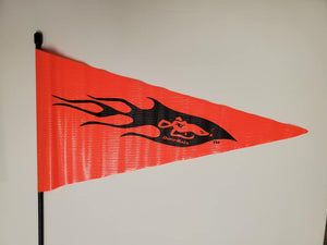 Orange Pennant with DuneRats Logo on 1/4" x 7' Whip Pole + Mounting Bolt