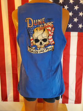 Adult Men's Blue Tank Top with Sand Junkie Nobility Design - Clothing