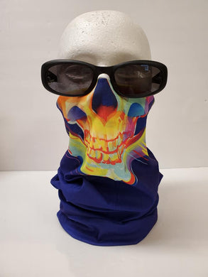 NEW Face Shield / Face Mask / Face Covering - Bright Skull with Blue