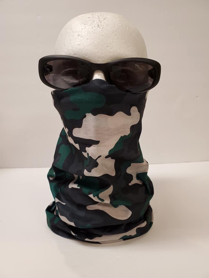 NEW Face Shield / Face Mask / Face Covering - Green Camo Design