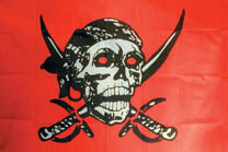 Large 3'x5' Flag for RV, UTV, Sandrail - Crimson Pirate Skull