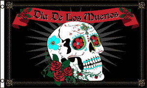 Large 3'x5' UTV, Sandrail, RV Polyester Flag - Day of the Dead - Dia De Los Muertos