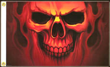 Large 3'x5' Flag for RV, UTV, Sandrail - Ghost Flame Skull