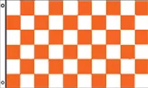 Large 3'x5' Flag for RV, UTV, Sandrail - Orange and White Check Checker Flag