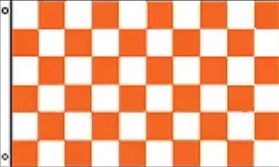 Large 3'x5' Flag for RV, UTV, Sandrail - Orange and White Check Checker Flag