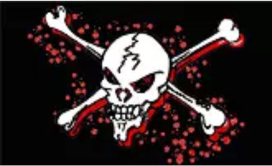 Large 3'x5' UTV, Sandrail, RV Polyester Flag - Blood skull & crossbones