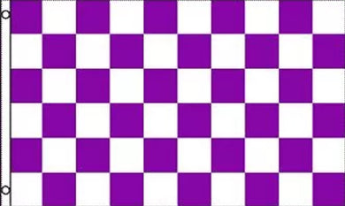 Large 3'x5' Flag for RV, UTV, Sandrail - Purple and White Check Checker Flag