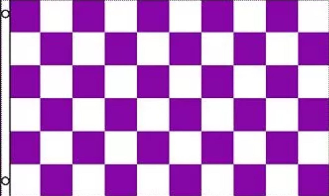 Large 3'x5' Flag for RV, UTV, Sandrail - Purple and White Check Checker Flag