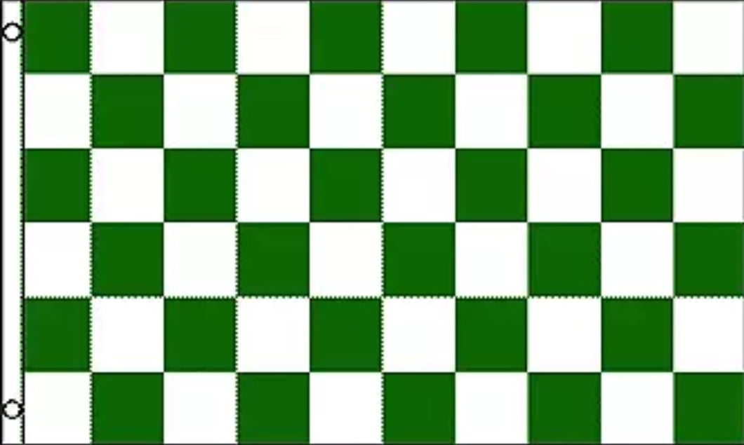 Large 3'x5' Flag for RV, UTV, Sandrail - Green and White Check Checker Flag