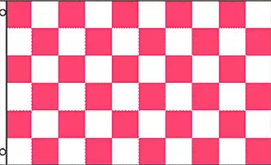 Large 3'x5' Flag for RV, UTV, Sandrail - Pink and White Check Checker Flag