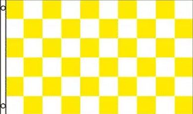 Large 3'x5' Flag for RV, UTV, Sandrail - Yellow and White Check Checker Flag