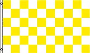 Large 3'x5' Flag for RV, UTV, Sandrail - Yellow and White Check Checker Flag