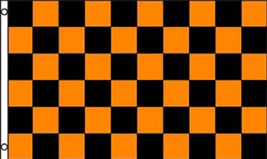 Large 3'x5' Flag for RV, UTV, Sandrail - Orange and Black Check Checker Flag