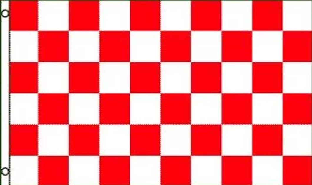 Large 3'x5' Flag for RV, UTV, Sandrail - Red and White Check Checker Flag