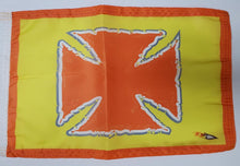 DuneRats ATV, UTV, MC Safety Whip Flag 12"x18" Iron Cross Orange with Sleeve