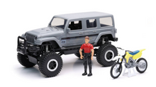 NewRay 1:18 Scale Jeep Wrangler + Dirt Bike & Figure Set Replica Toy