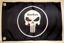 DuneRats ATV, UTV, MC Safety Whip Flag - Punisher Skull Crosshairs 12"x18" with Grommets