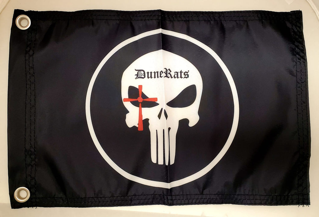 DuneRats ATV, UTV, MC Safety Whip Flag - Punisher Skull Crosshairs 12