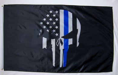 Large 3'x5' DuneRats Flag for RV, UTV, Sandrail - Punisher Blue Line USA Flag