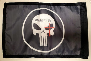 DuneRats ATV, UTV, MC Safety 12"x18" Whip Flag - Punisher Skull with Crosshairs with Sleeve